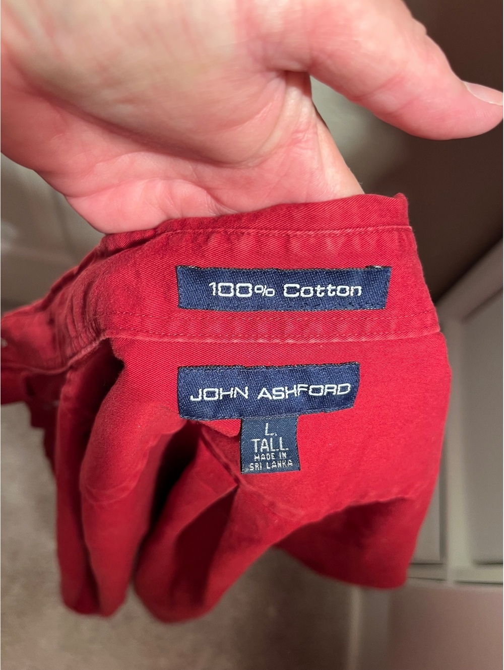 John Ashford men’s button-down red large tall